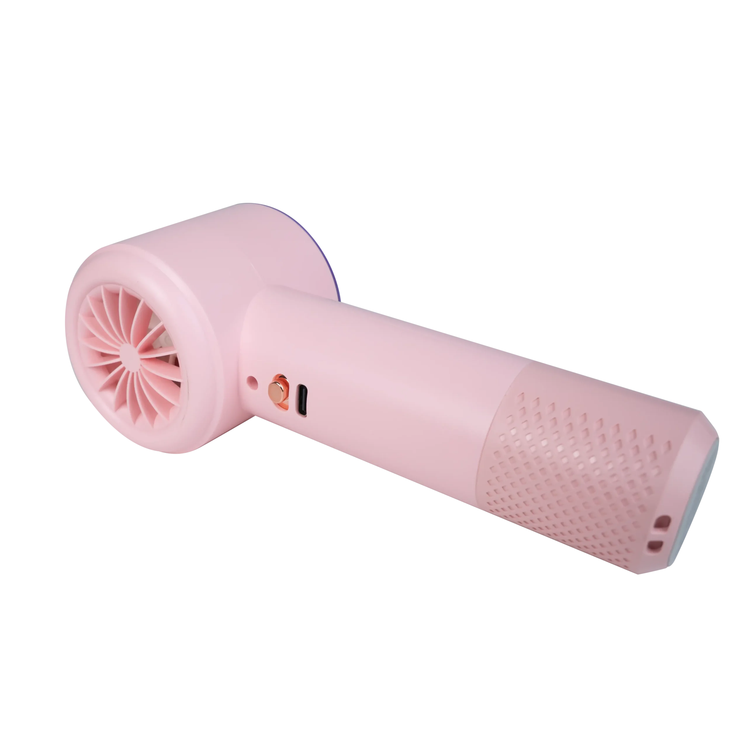 Quạt mini cầm tay in logo màu hồng pin siêu lâu nhiều tốc độ gió mát - Ảnh 3